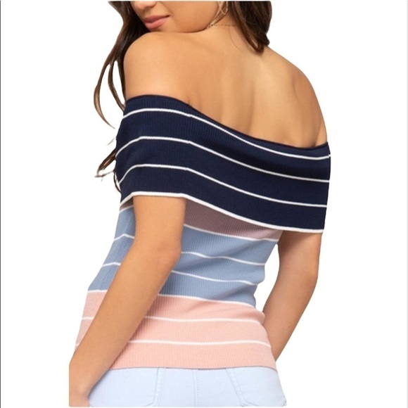 3/$25 🙌🏼 She and Sky Colorblock Off the Shoulder Top S - Picture 2 of 9